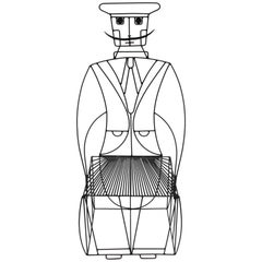 John Risley Mustachioed Anthropomorphic Wire Chair