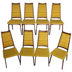 Vintage Mid-Century Modern Danish Set of Eight Dinning Table Chairs