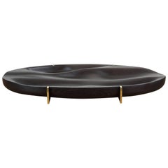 Ebonized Walnut and Brass Oval Tray by Vincent Pocsik for Lawson-Fenning