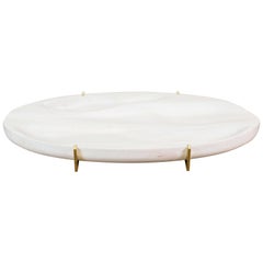 Bleached Maple and Brass Oval Tray by Vincent Pocsik for Lawson-Fenning