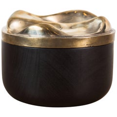 Ebonized Walnut and Cast Bronze Round Box by Vincent Pocsik for Lawson-Fenning