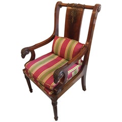 English Late 19th Century, Mahogany Rams Head Armchair 10