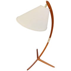 Danish Teak Arc or Bow Floor Lamp Rispal Style