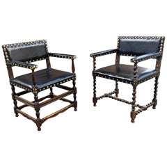 2 Sessel im Stil Louis XIII um 1900 2 verschiedene Modelle Einzeln verkauft