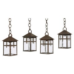 Set of Four Pendant Lanterns by Gustav Stickley