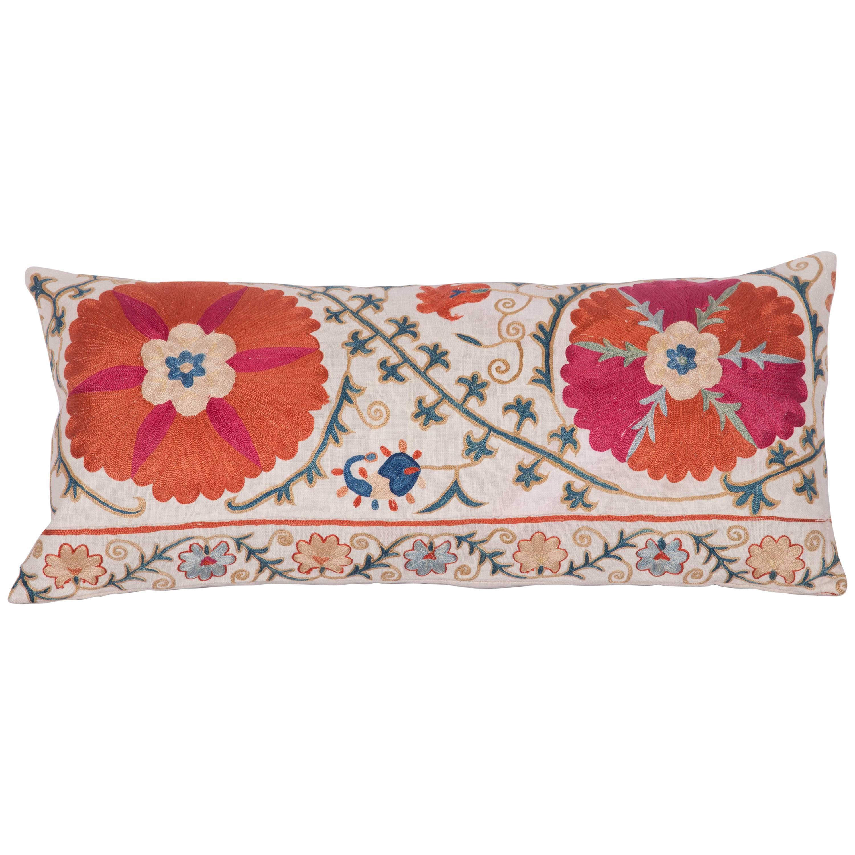 Antique Pillow Made Out of a 19th Century Uzbek Bukhara Suzani