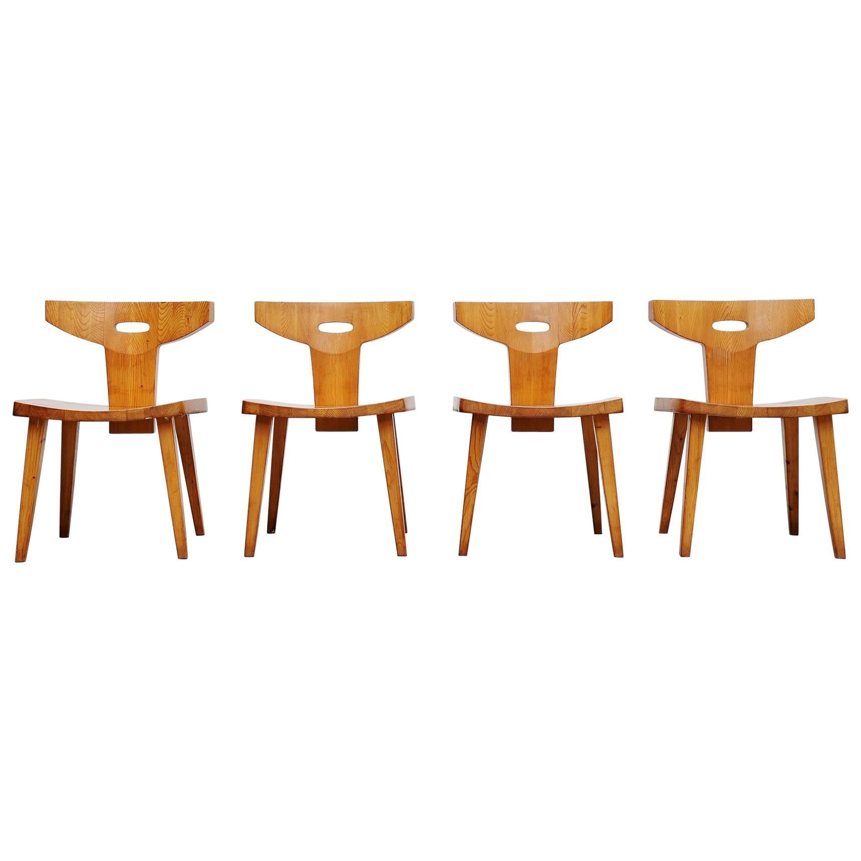 Jacob Kielland Brandt Dining Chairs Set of Four, Denmark, 1960