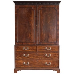 George III Mahogany Clothes Press 9