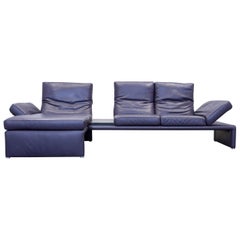 Koinor Raoul Designer Corner Sofa Leather Aubergine Lilac Function Couch  Modern at 1stDibs | koinor sofa raoul