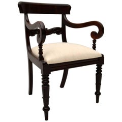 Antique William-IV, Mahogany Armchair or Desk Chair