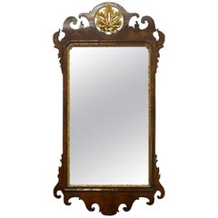 George II Walnut and Parcel-Gilt Mirror