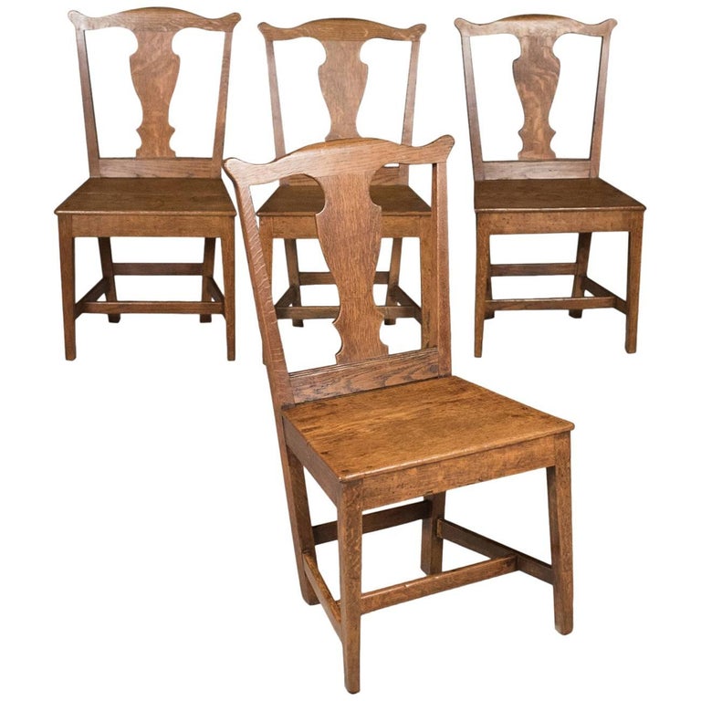Antique Set of Four Chairs, English Country Kitchen, Victorian, circa ...
