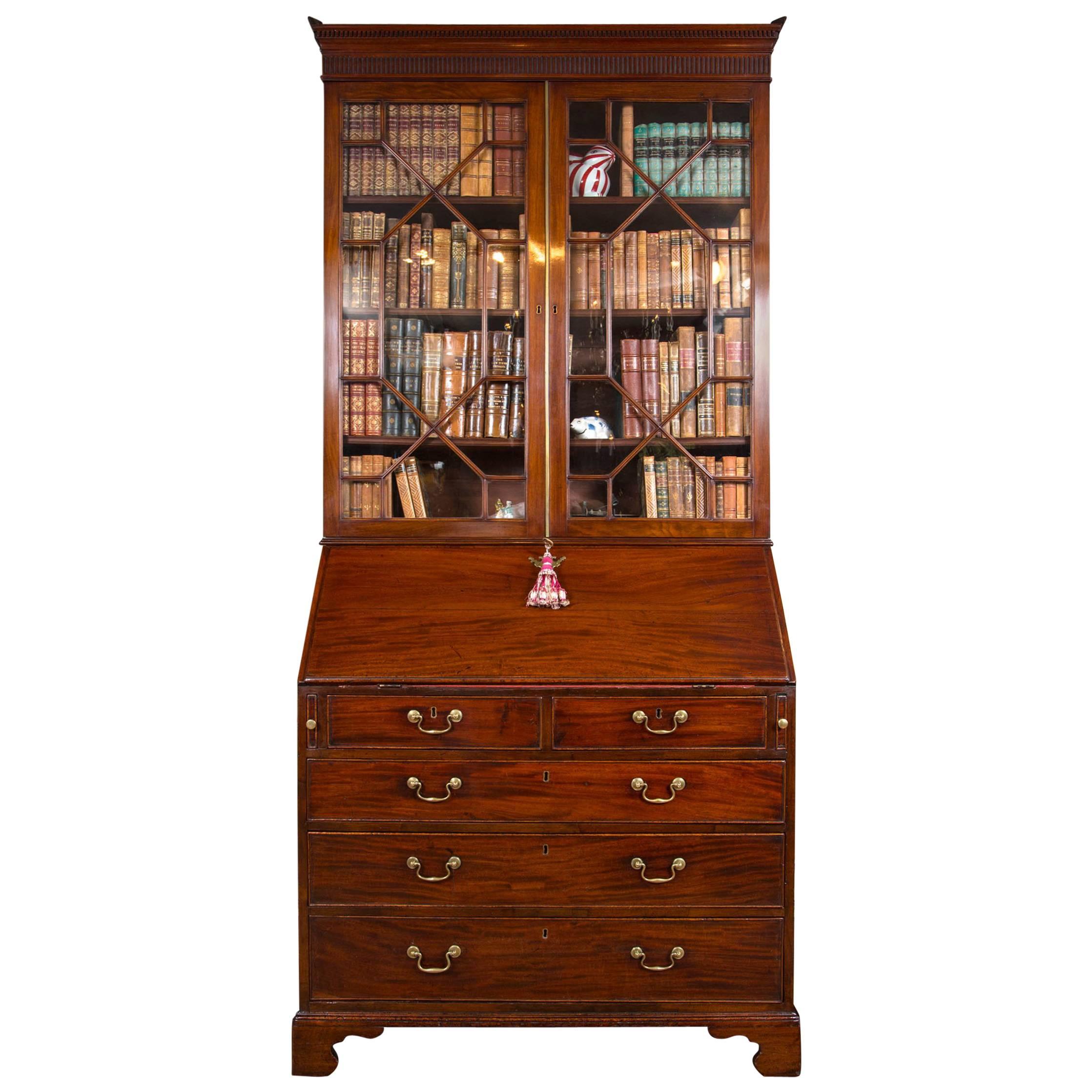 George III Slant Front Bookcase or Secretary