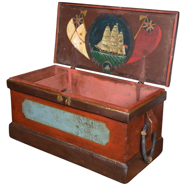 19th Century Welsh Seaman's Sea Chest For Sale at 1stDibs