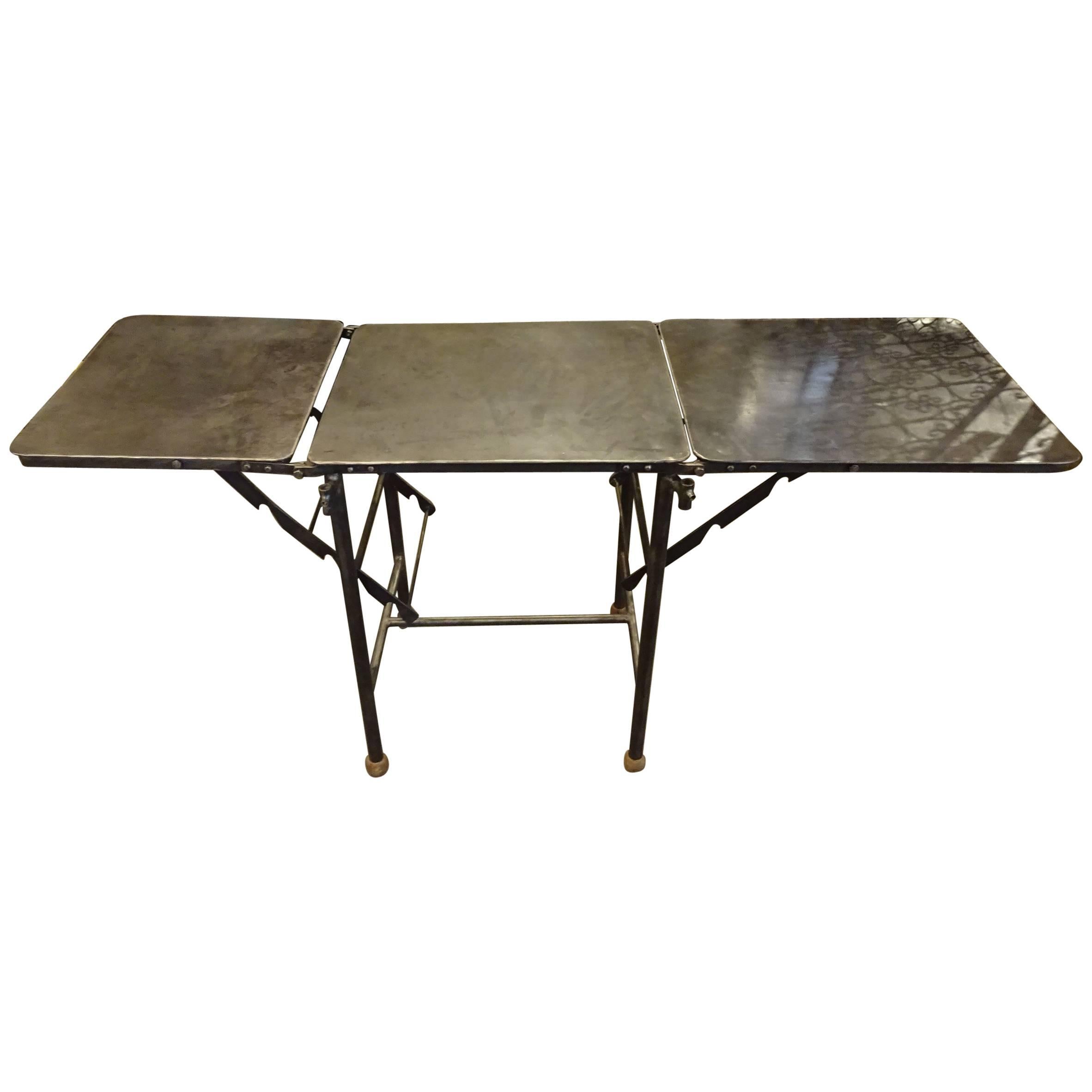 19th Century French Industrial Metal Table