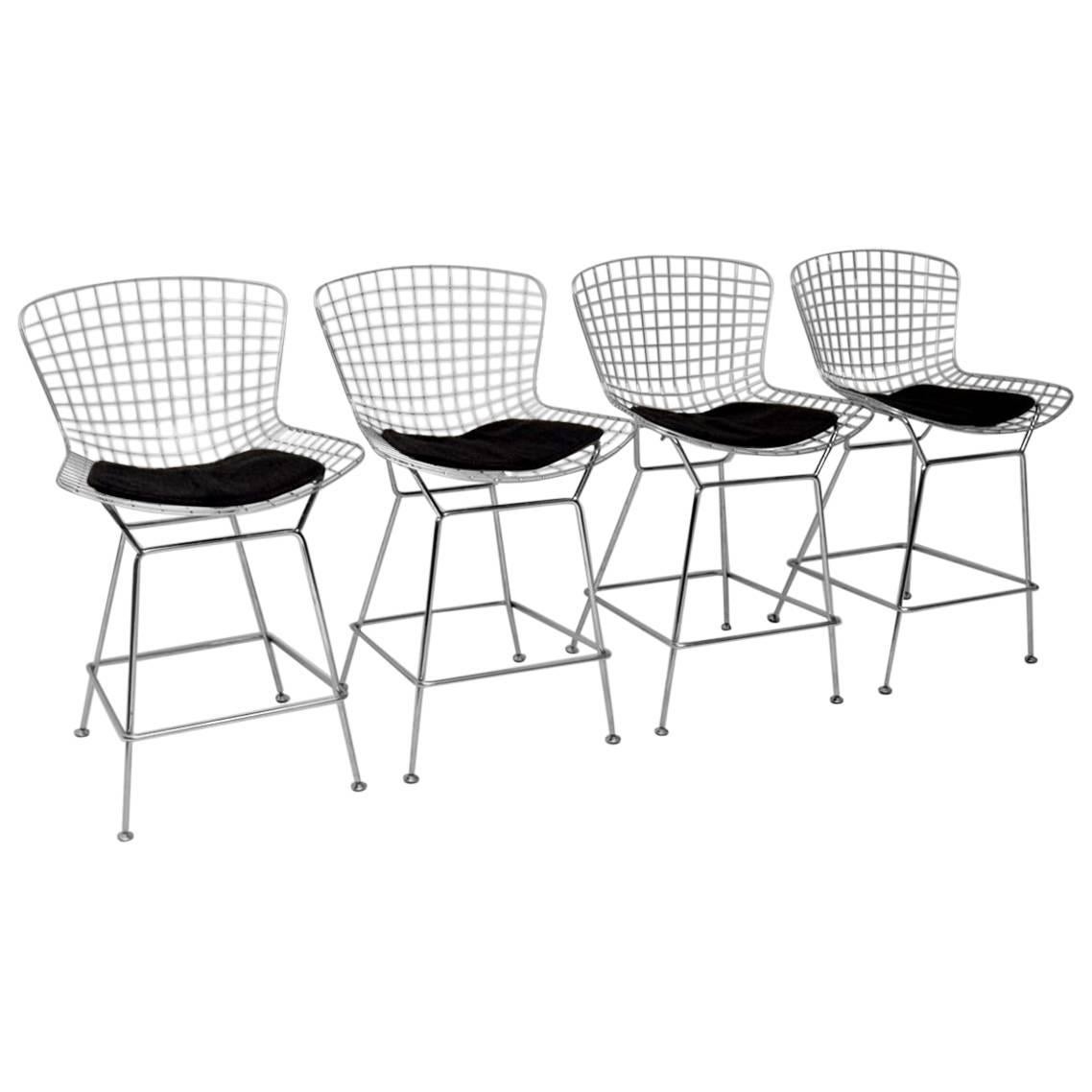 Set of Four Retro Wire Bar Stools by Harry Bertoia Vintage, 1960s