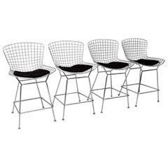 Set of Four Vintage Wire Bar Stools by Harry Bertoia Vintage, 1960s