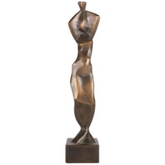 Abstract Expressionist Bronze Sculpture of Dancing Woman by Don Sottile, Signed