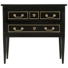 Antique French, Louis XVI Style Commode in an Ebonized Finish