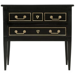 Antique French, Louis XVI Style Commode in an Ebonized Finish 4