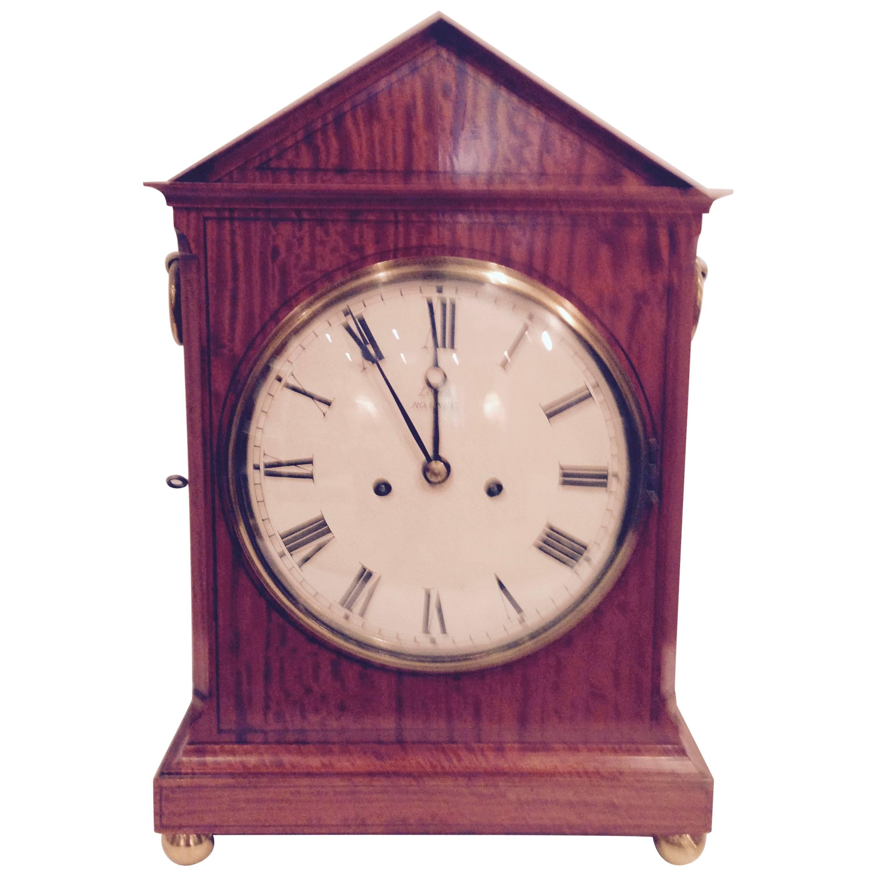 19th Century John Leach Satinwood Bracket Clock For Sale