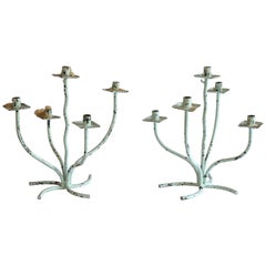 Pair of Iron Candelabra