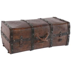 Antique Leather Suitcase from France