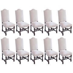 Set of Ten Mutton Leg Dining Chairs from France