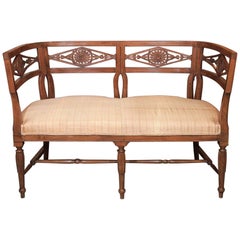 Antique French Fruitwood Settee, Directoire Style
