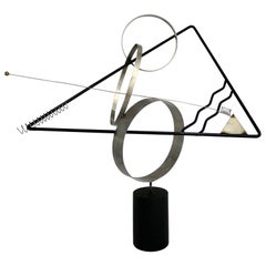 C Jere Kinetic Op Art Triangles and Circles Table Sculpture