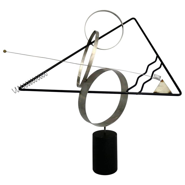 C Jere Op Art Triangles and Circles Table Sculpture at 1stDibs