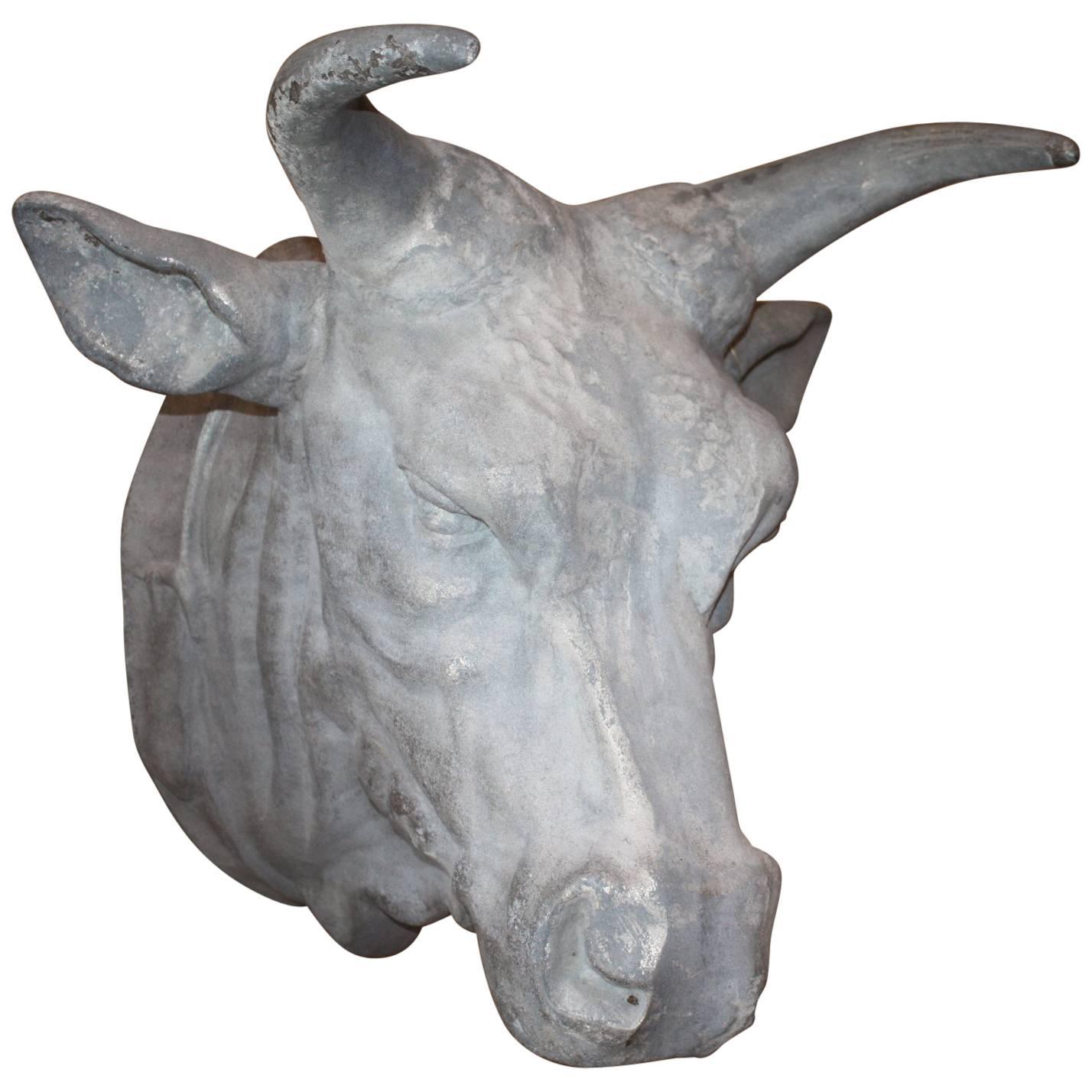 French Metal Bulls Head