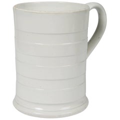 White Creamware Banded Mug