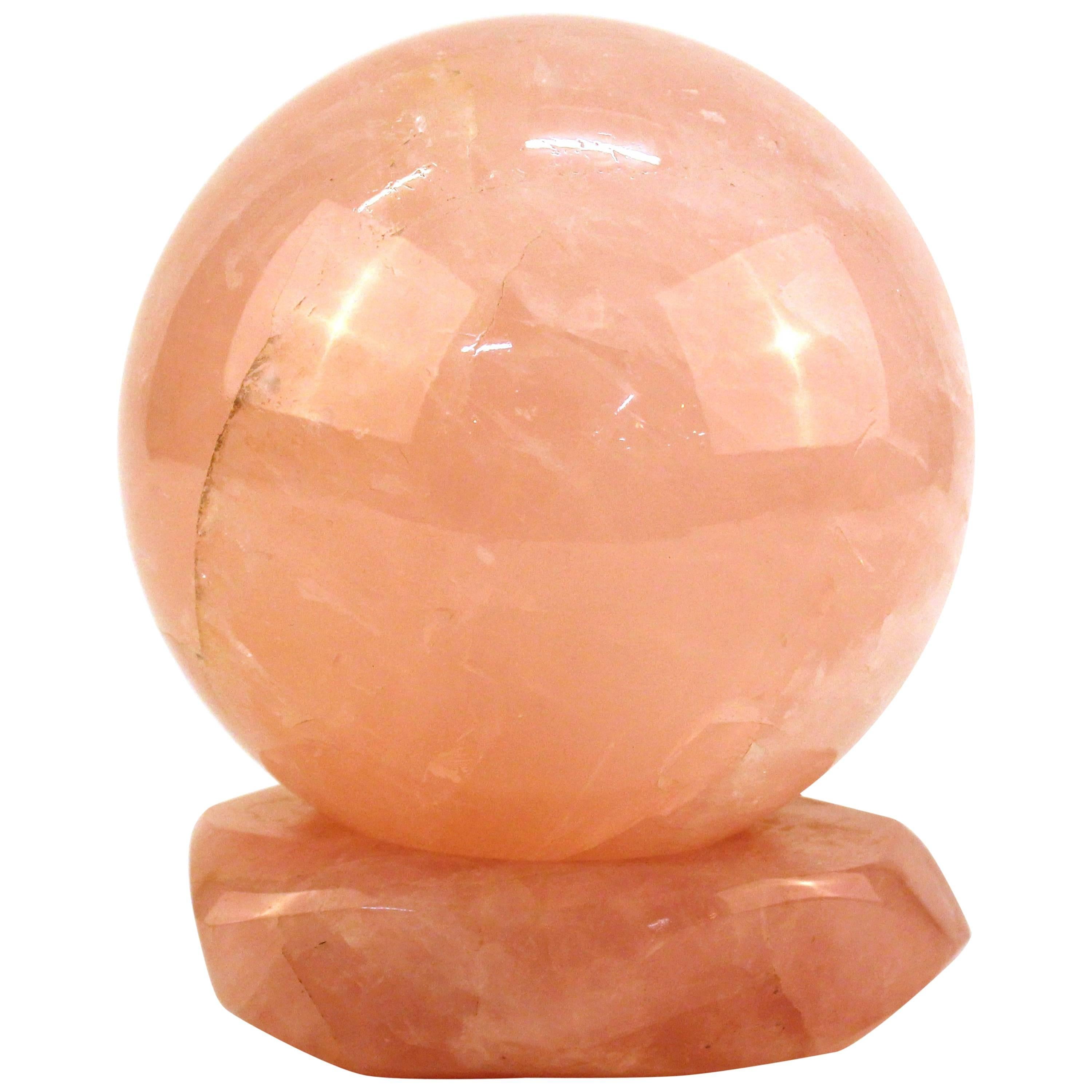 Sphere and Stand in Rose Quartz