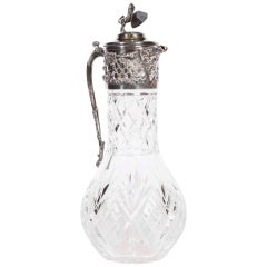 Crystal Wine Jug with Silver Plate Mounts