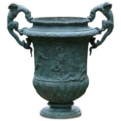 Cast-Iron Urn with Dragon Handles