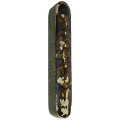 Hand-Painted Long Match Safe with Icons Hand-Painted Long Match Safe with Icons