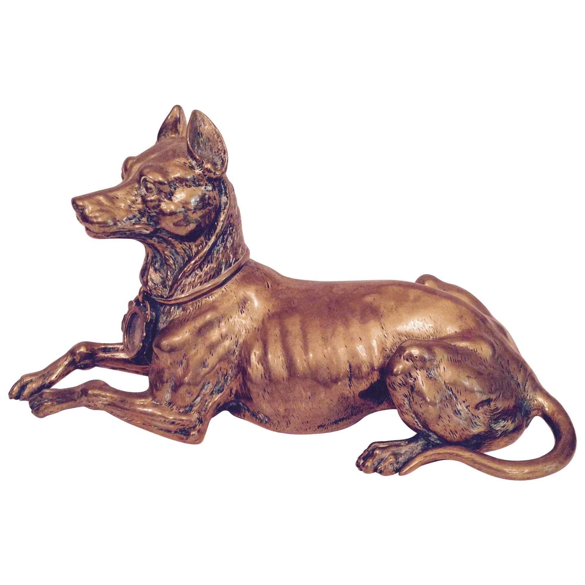 19th Century Bronze Hound For Sale