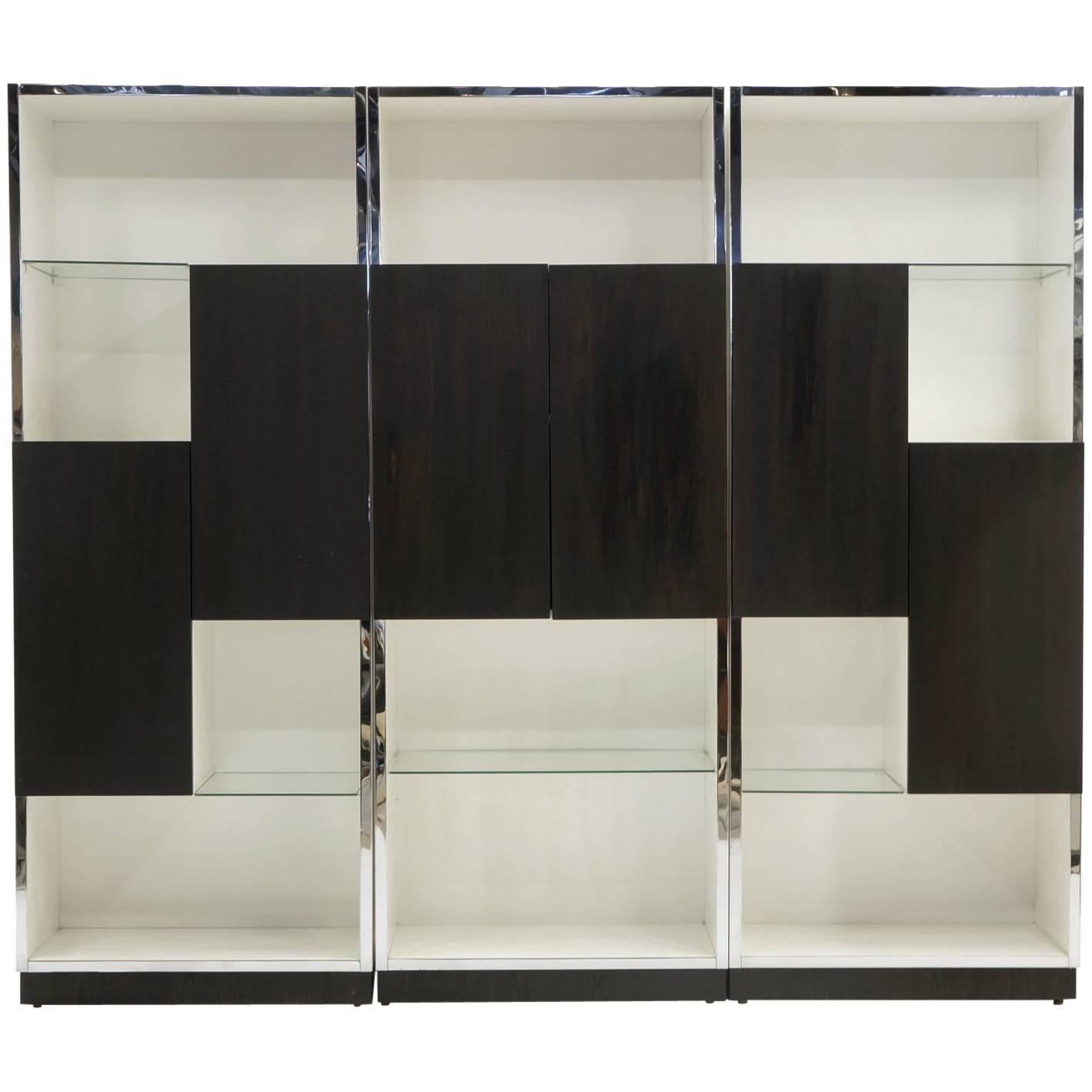 Milo Baughman Three-Piece Freestanding Storage Cabinet