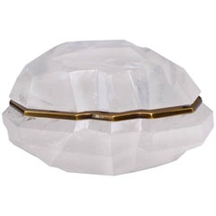 Fine Carved Faceted Rock Crystal Box with Cover