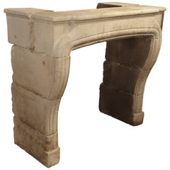 Carved Limestone Fireplace Mantel from France