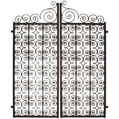 Pair of Scrolled Forged Iron Gates from France, 1800s