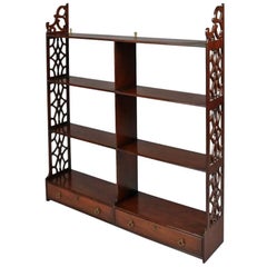 "Colonial Williamsburg Restoration" Mahogany Wall Shelf with Two Drawers