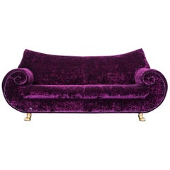 Bretz Gaudi Designer Sofa Velvet Lilac Gold Fabric Two-Seat Couch Modern