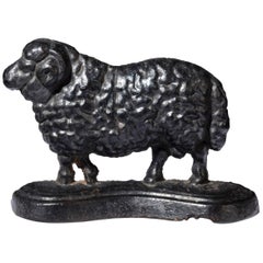 Mid-19th Century Cast Iron Door Stop in the Form of a Ram