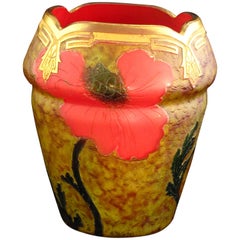 Antique Art Nouveau Cameo Glass Vase by Legras