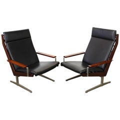 Vintage Rare Pair of Lotus Lounge Chairs by Rob Parry for Gelderland 1960 Dutch Design