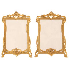 Antique Pair of Art Nouveau Brass Picture Frames