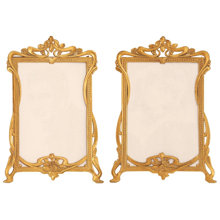 Pair of Art Nouveau Brass Picture Frames at 1stdibs