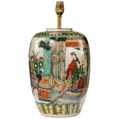 Early 20th Century Famille Verte Vase Lamp